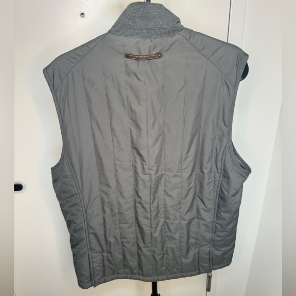 Ralph Lauren Polo Golf Grey Vest w/ Brown Leather Trim - Size Medium - Picture 2 of 7